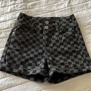 Checkered No Boundaries Cuffed high rise shorts